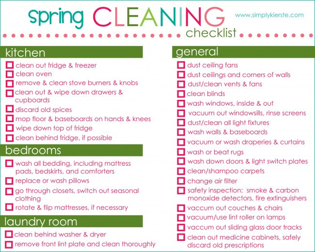 Spring Cleaning Checklist & Free Printable | simplykierste.com