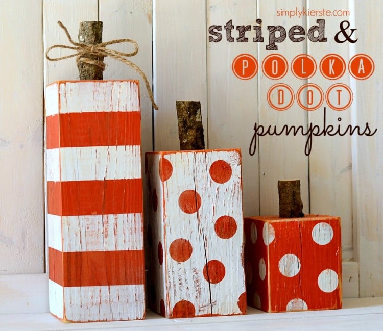4×4 post striped & polka dot pumpkins