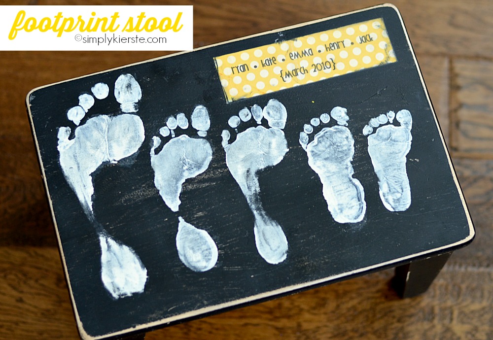 This footprint stool is the perfect gift for any parent or grandparent