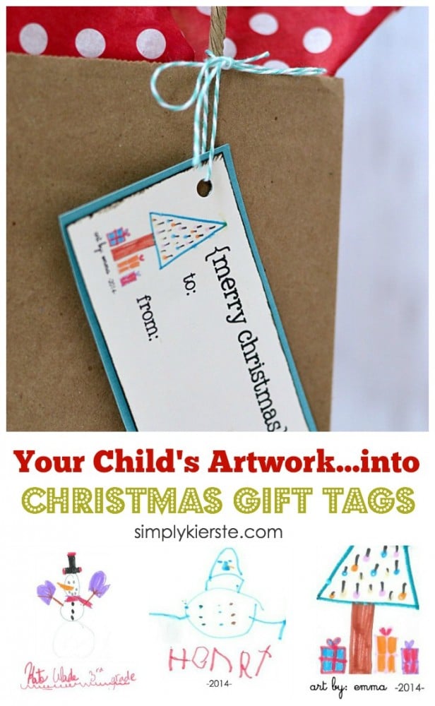 Children's Artwork Christmas Gift Tags | simplykierste.com