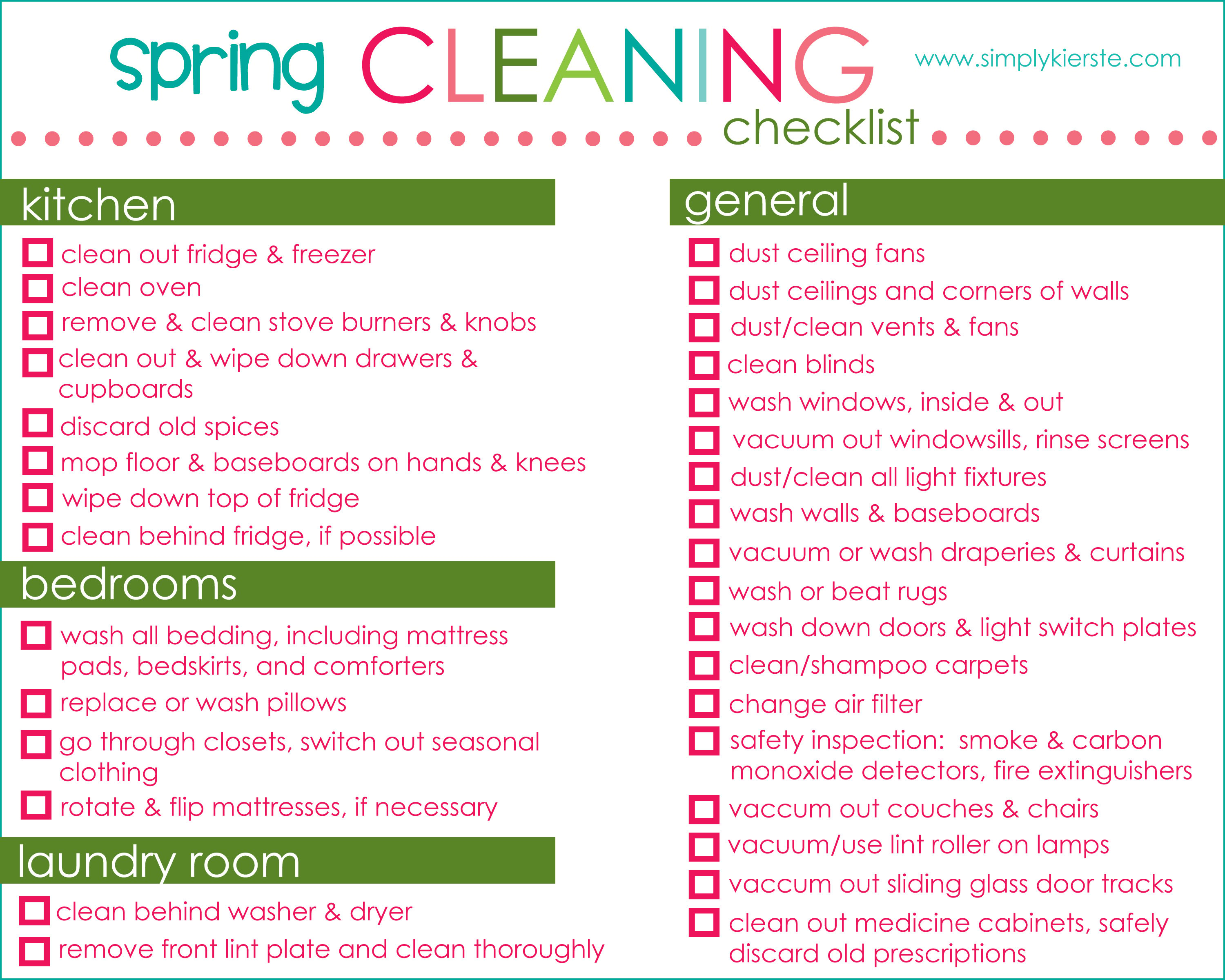 Image result for spring cleaning checklist