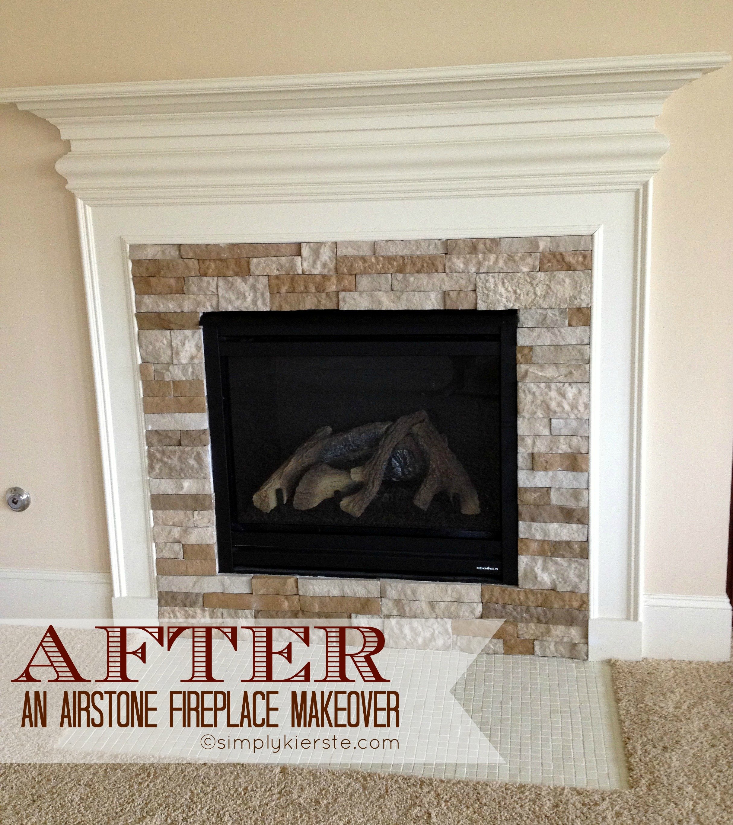 A fireplace makeover before and after